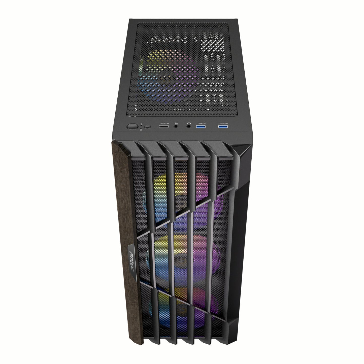 Antec AX63 Wood ARGB ATX Mid Tower Gaming Chassis – Black