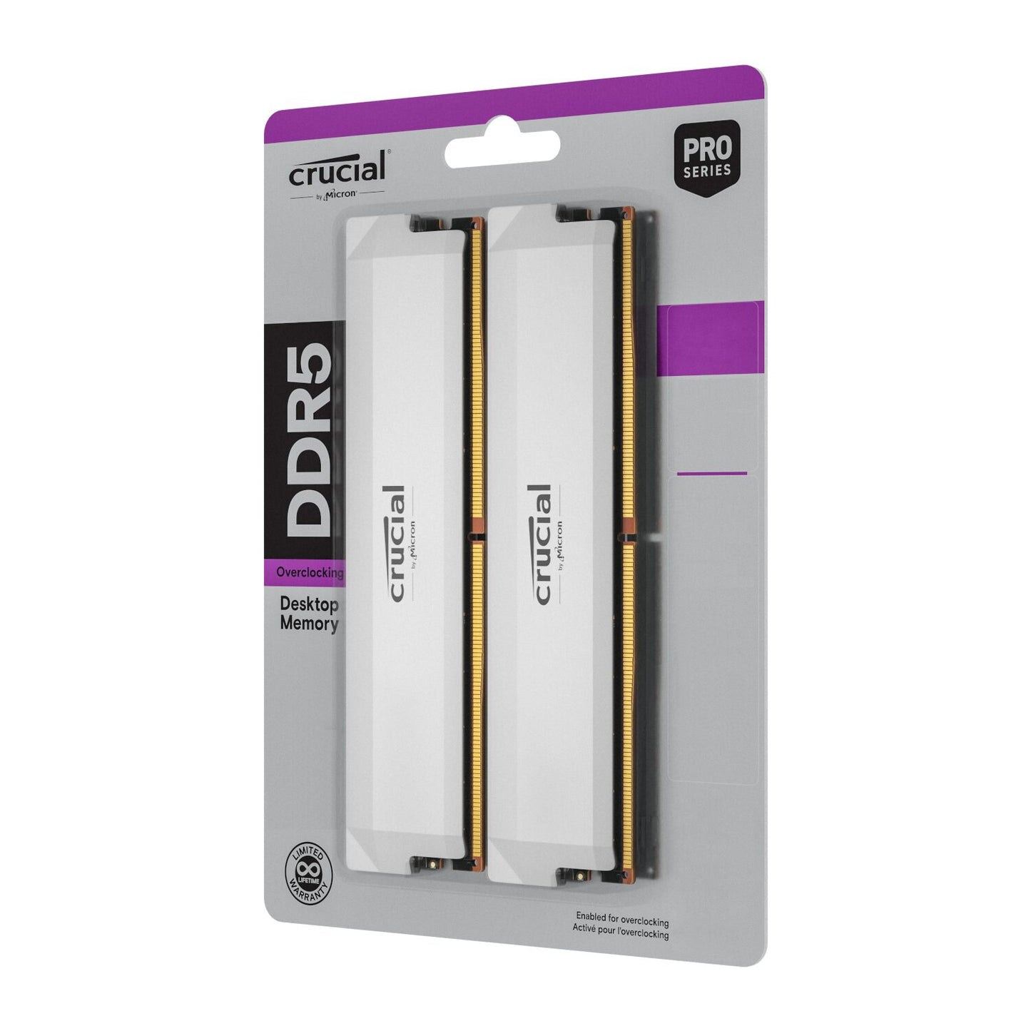 Crucial Pro DDR5-6000 64GB Overclocking Memory Kit – White