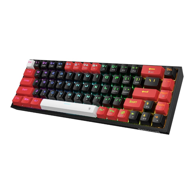 REDRAGON Castor Pro 68Key Wireless Red|Black|White KeyCap Bluetooth RGB Red Switch – Black|Red