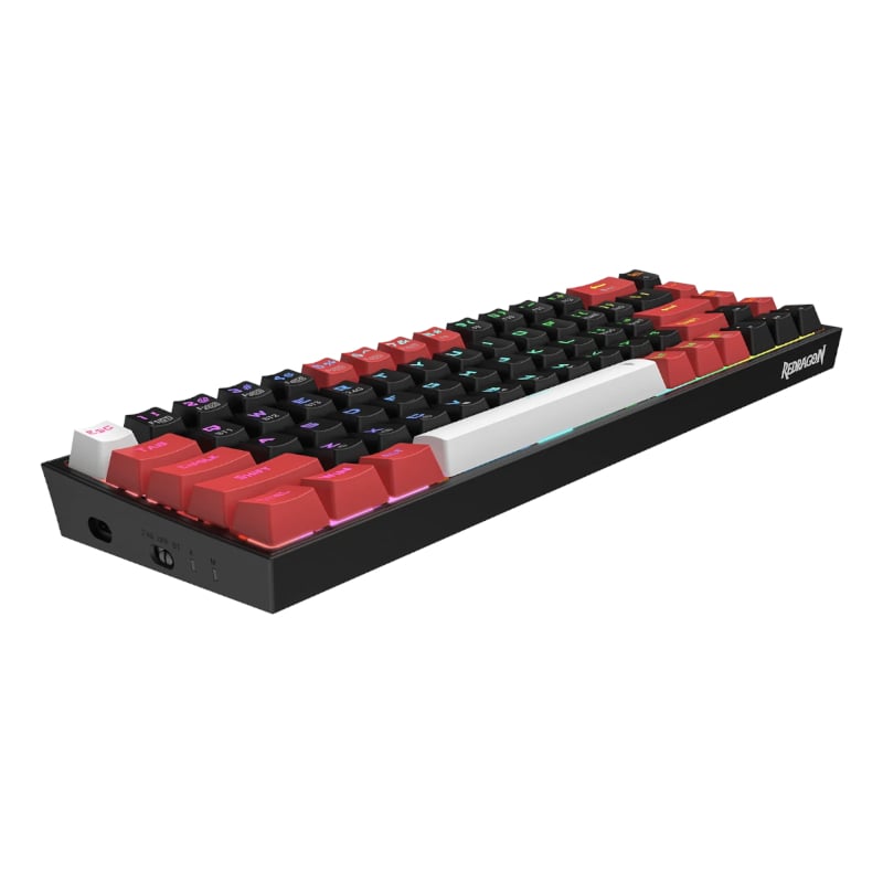 REDRAGON Castor Pro 68Key Wireless Red|Black|White KeyCap Bluetooth RGB Red Switch – Black|Red