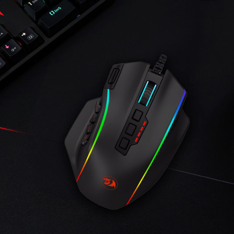 REDRAGON PERDICTION 4 12400DPI RGB MMO Ergo Gaming Mouse – Black