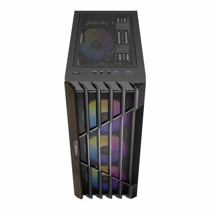 Antec AX63 Wood ARGB ATX Mid Tower Gaming Chassis – Black