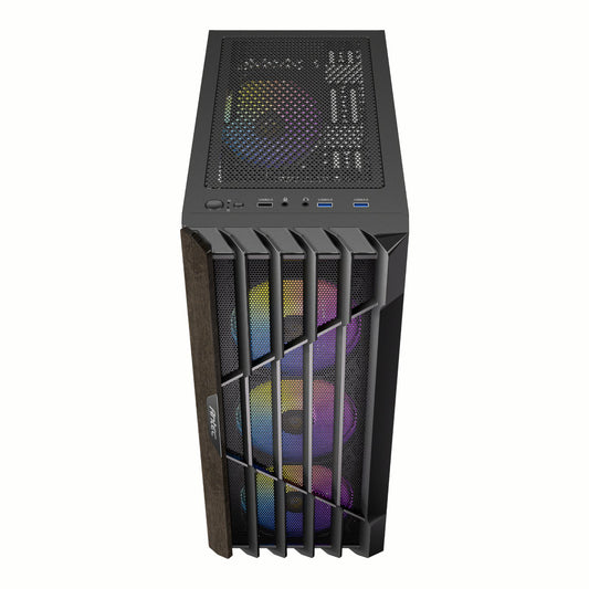 Antec AX63 Wood ARGB ATX Mid Tower Gaming Chassis – Black