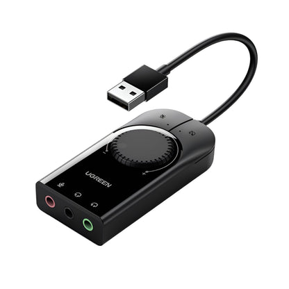 UGREEN CM129-40964 USB-A to 3.5mm External Stereo Sound Adapter – Black