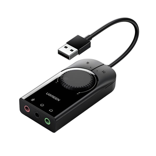 UGREEN CM129-40964 USB-A to 3.5mm External Stereo Sound Adapter – Black