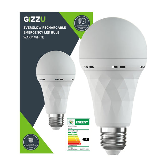 Gizzu Everglow Rechargeable Warm White Emergency LED Bulb – Screw-In