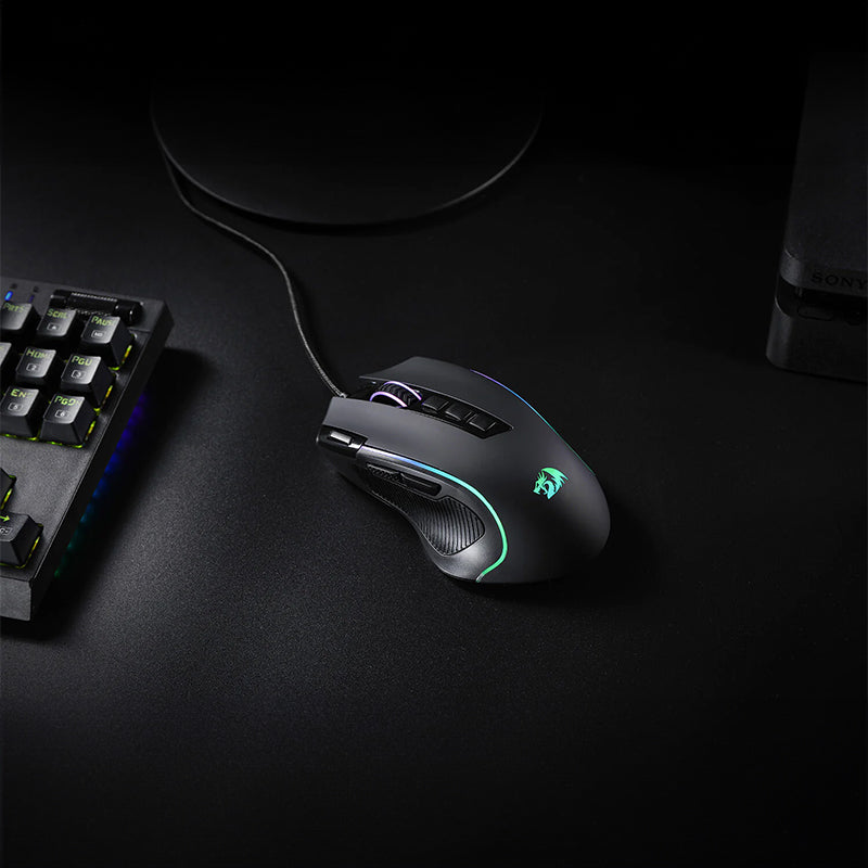 REDRAGON PREDATOR 4000DPI RGB Ergo Gaming Mouse – Black