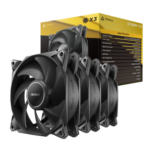 Antec Storm T3 120 PWM Case Fan 3 Pack – Black